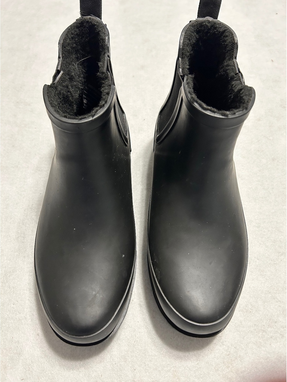 Chooka Black Waterproof Ankle Rain Boots with Fleece Lining Size 9